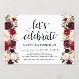 Rustika inbjudningskort för bröllagsfest med burgu