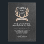 Rustika Invitation med hjorthorn och band till sän Inbjudningar<br><div class="desc">Rustik vattenfärg med hjorthorn och band-design på en svart kritskivebakgrund.
Sista friheten att fira den blivande brudgummen! Använd Anpassa verktyg för att lägga till din information. För mer,  besök mitt Bachelor Party Collection.</div>