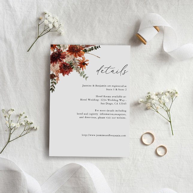 Rustika Jord & Champagne Blommiga Detaljer 2 Tilläggskort (Skapare uppladdad)