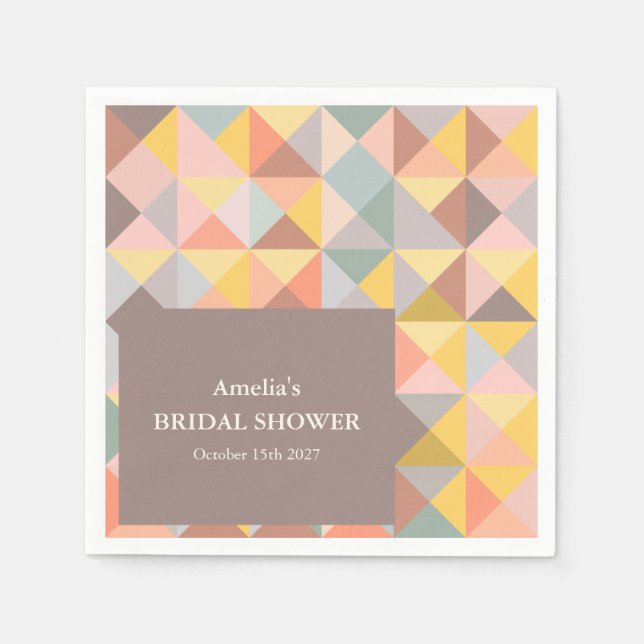 Rustika Jordnära Höst Neutraler Anpassad Bröllosdu Pappersservett (Framsidan)