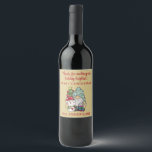 Rustika Jul Tomte Snöman God Jul Fest Vinflaska Etikett<br><div class="desc">Rustika Jul Tomte Snöman God Jul Fest firande en fest eller öppen hus med kakao.</div>