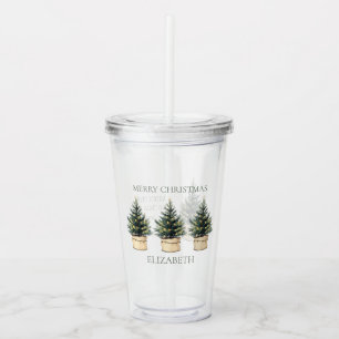 Rustika julgranar med minimalistisk stil take away mugg