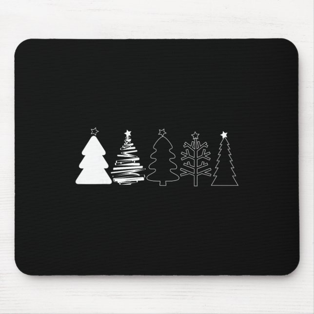 Rustika julgranar Vinter skog Minimalistisk  Musmatta (Framsidan)