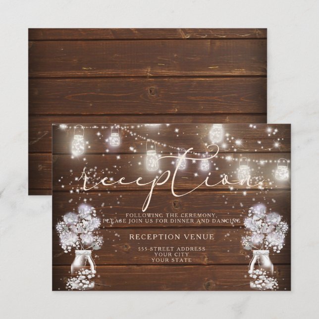 Rustika julgransljus i murade glasburkar theBarefo Inbjudningar (Fram/baksida)