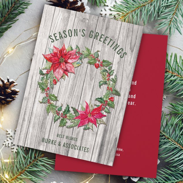 Rustika julhälsningar personliga julkort (Rustic Business Season's Greetings Personalized Holiday Card)