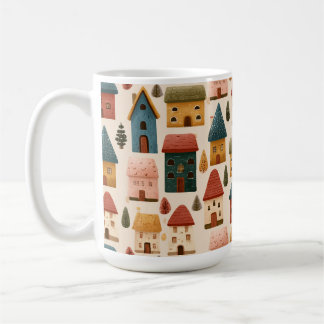 Rustika julhus Sömlöst Mönster Kaffemugg