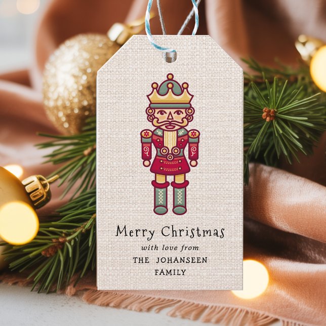 Rustika julknäckare falskt jute glad jul  presentetikett (Skapare uppladdad)