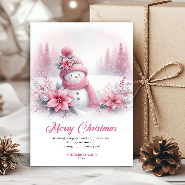 Rustika julkort för barn med motiv från en snig sn (Rustic Snowy Forest Kids Printable Christmas Greeting Card

)