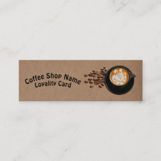 Rustika Kaffekoppar Kaffebönor Mini Visitkort
