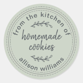Rustika kakor hemmagjorda Från köket i Grönt Runt Klistermärke