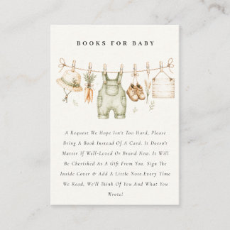 Rustika Kläderlinje För Baby Shower Tilläggskort