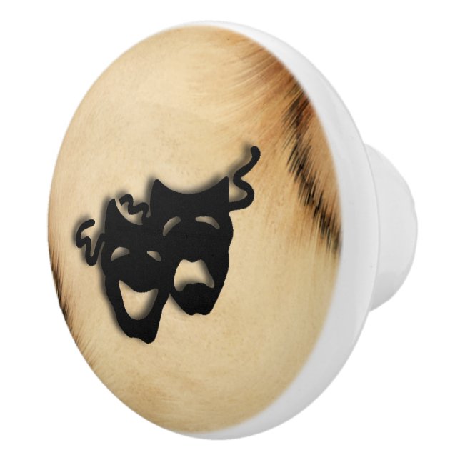 Rustika komedi- och tragediteatermasker knopp (Höger)