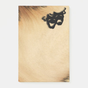Rustika komedi- och tragediteatermasker post-it block
