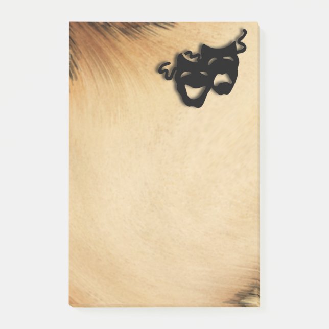 Rustika komedi- och tragediteatermasker post-it block (Framsida)