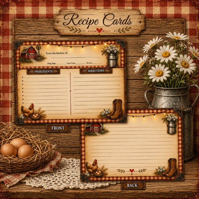 Rustika Kort för Recept på Kycklingägg | (Skapare uppladdad)
