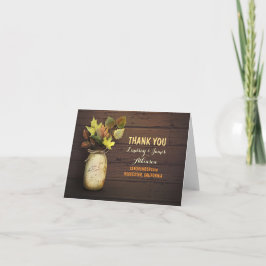 Rustika kort med tack för murbrukskrukor och höstl