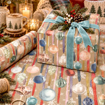 Rustika Kraft Vintage Glasornament & Sidenband