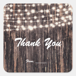 Rustika lampor med barkträ och sladd belysning hös fyrkantigt klistermärke