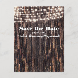 Rustika lampor med barkträ och strängljus Höst inb Meddelande Vykort