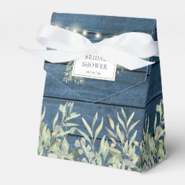 Rustika lampor med strängar och grönska Bröllopsfe Presentaskar