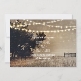 Rustika landskaps- & belysningsbröllopsinbjudninga inbjudningar