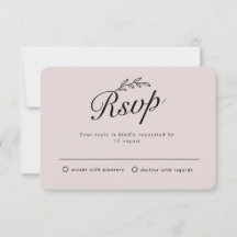 Rustika landskaps botaniska blad handskrift RSVP I