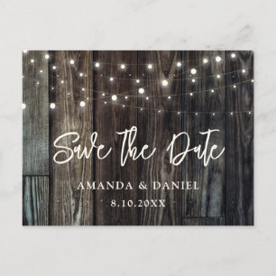 Rustika Landskaps Träljus Bröllop Save The Date Vykort