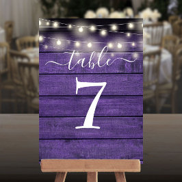 Rustika Lila Trä Strängljus Bordskort