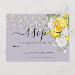 Rustika ljus Gula blommor RSVP Vykort