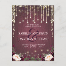 Rustika Ljus i Burgunderröda Trästrängar Save the