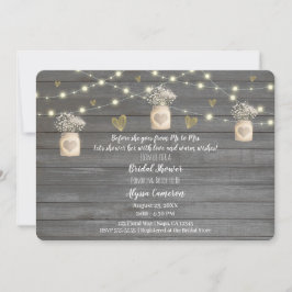 Rustika Ljus i Grått Trä & Bröllopsdusch i Murarbu Inbjudningar