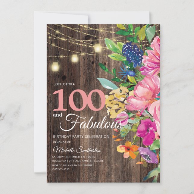 Rustika Ljus i Rosa Blommotiv 100 Lysande Inbjudningar (Framsida)