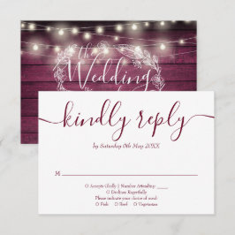 Rustika Ljus i Rött Trä med Blommig Text OSA Kort