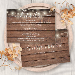 Rustika Ljus i Trädgård Bröllopsdetaljer Manus Tilläggskort