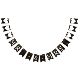 Rustika Ljus i Trädgårdsslinga Mr. Mrs. Bröllop Vimplar