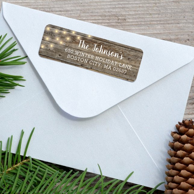 Rustika Ljus Returadress Etikett (Rustic Lights Return Address Label)