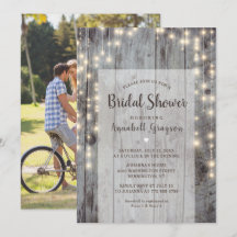 Rustika Ljus Trä Bröllopsdusch