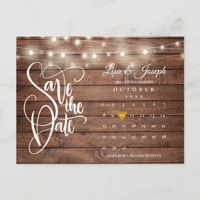 Rustika Ljuskalender QR-kod Spara Datumet Meddelande Vykort (Framsida)