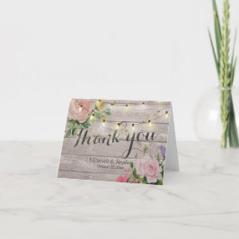 Rustika Ljuskedja med Blommor för Bröllop Tack Kort