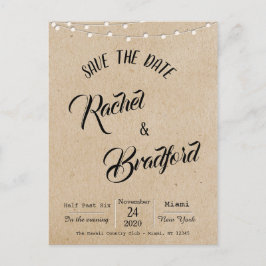 Rustika Ljuskedjor Bröllop Save The Date Inbjudan Vykort