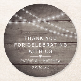 Rustika Ljuskedjor Bröllopspresent Underlägg Papper Rund