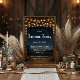 Rustika Ljuskedjor Natt Himmel Bröllopsfest Inbjudningar