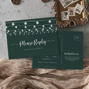 Rustika ljusslingar Grön meny Val RSVP