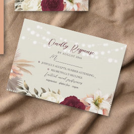 Rustika Ljussträngsljus Bröllop RSVP-kort OSA Kort