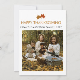 Rustika Lönnlöv Thanksgiving Familjefoto Julkort