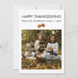 Rustika Lönnlöv Thanksgiving Familjefoto Julkort