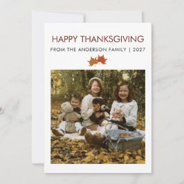 Rustika Lönnlöv Thanksgiving Familjefoto Julkort