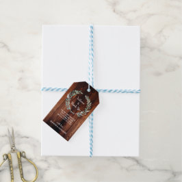 Rustika löv i akrylfärg på träet bröllop Välkommen Presentetikett