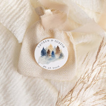 Rustika Monogram med Vattenfärgsträd från Berg