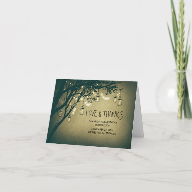 rustika murskål och glimmande ljus tack (Framsida)